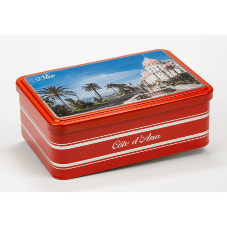 BOITE METAL MINI-PALETS FLEUR ORANGER 
