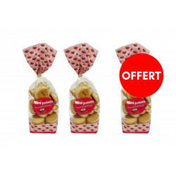 2 sachets 200G mini palets coco framboise achetés, le 3ème offert